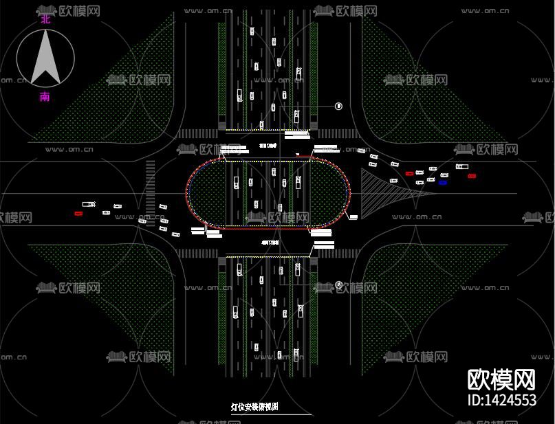 全套LED夜景电气设计图下载（渲染图1）