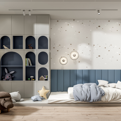  现代儿童房su模型 