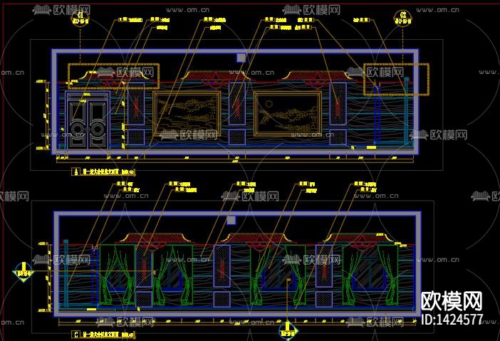 会议室cad施工图下载（渲染图2）