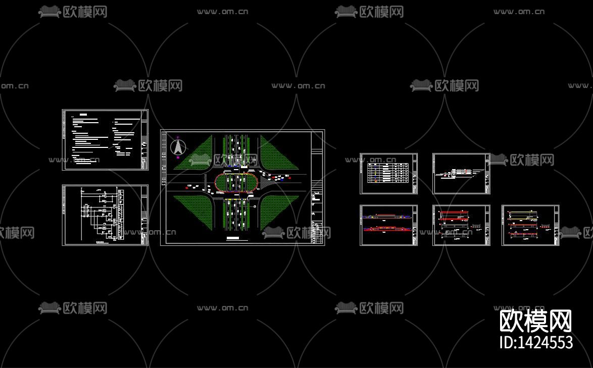 全套LED夜景电气设计图下载（渲染图7）