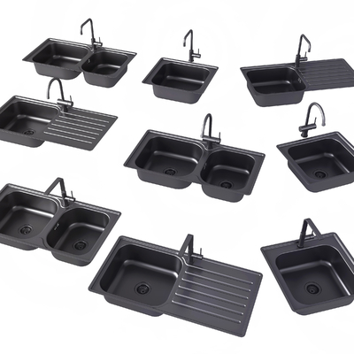  现代洗菜盆水槽su模型 