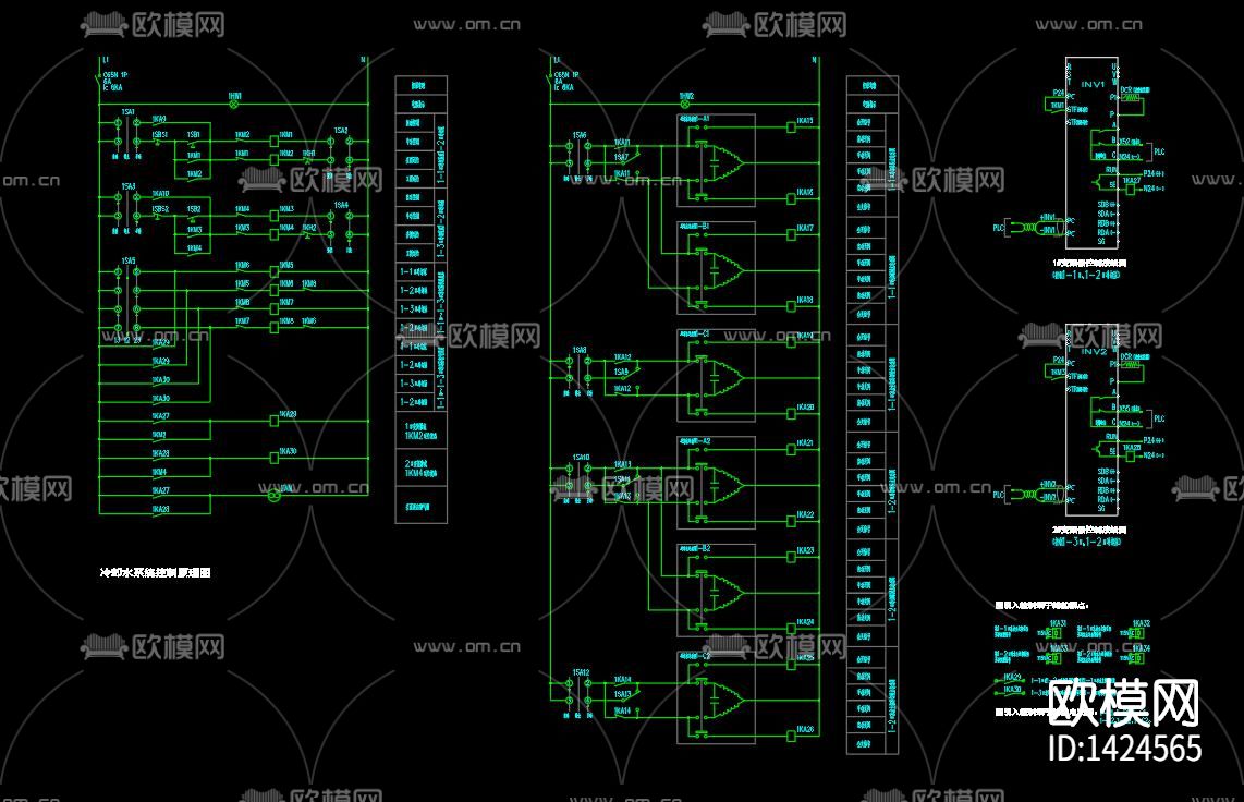 中央空调配电cad施工图下载（渲染图3）