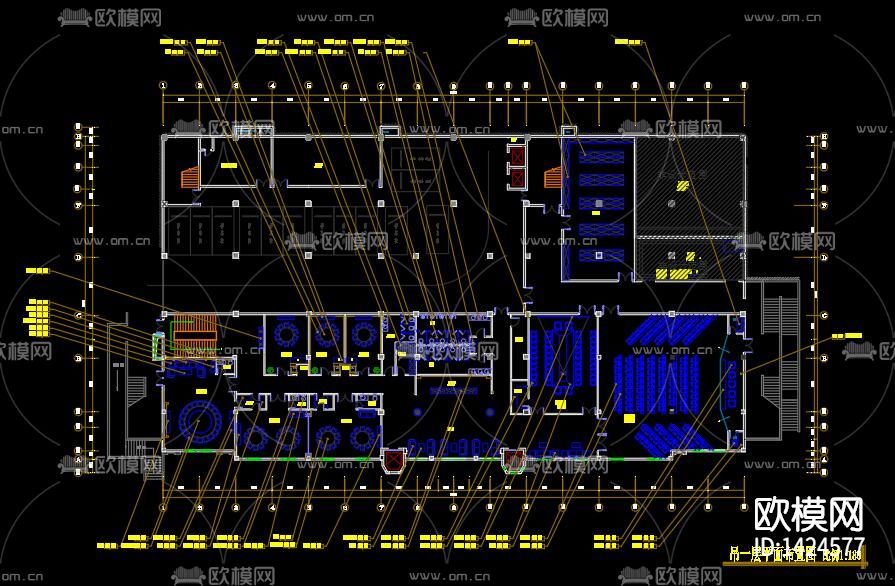会议室cad施工图下载（渲染图4）