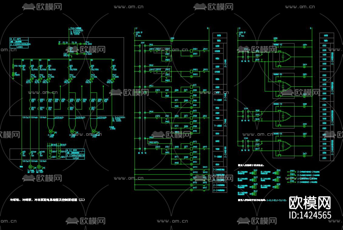 中央空调配电cad施工图下载（渲染图6）