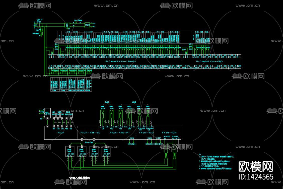 中央空调配电cad施工图下载（渲染图4）