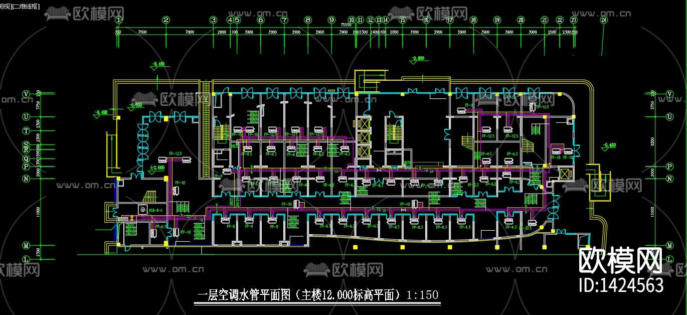 商场空调通风防排烟cad施工图下载（渲染图9）