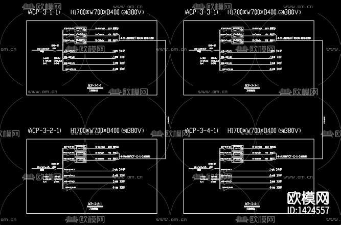 工业园电气设备cad施工图下载（渲染图7）