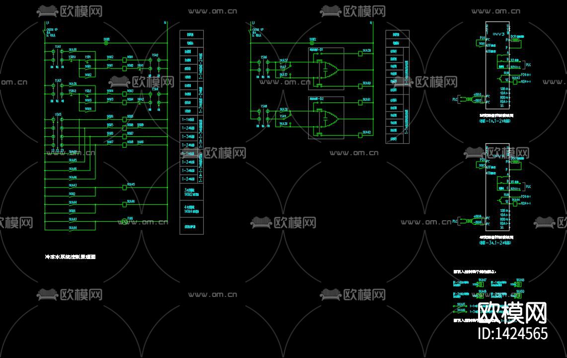 中央空调配电cad施工图下载（渲染图2）