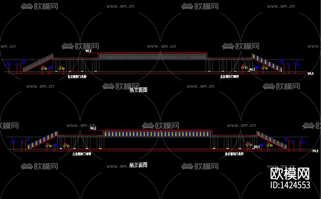 全套LED夜景电气设计图下载（渲染图4）