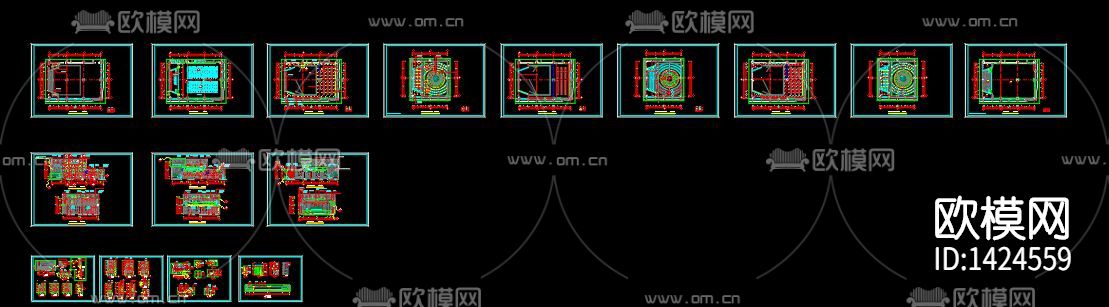 多功能报告厅cad施工图下载（渲染图10）