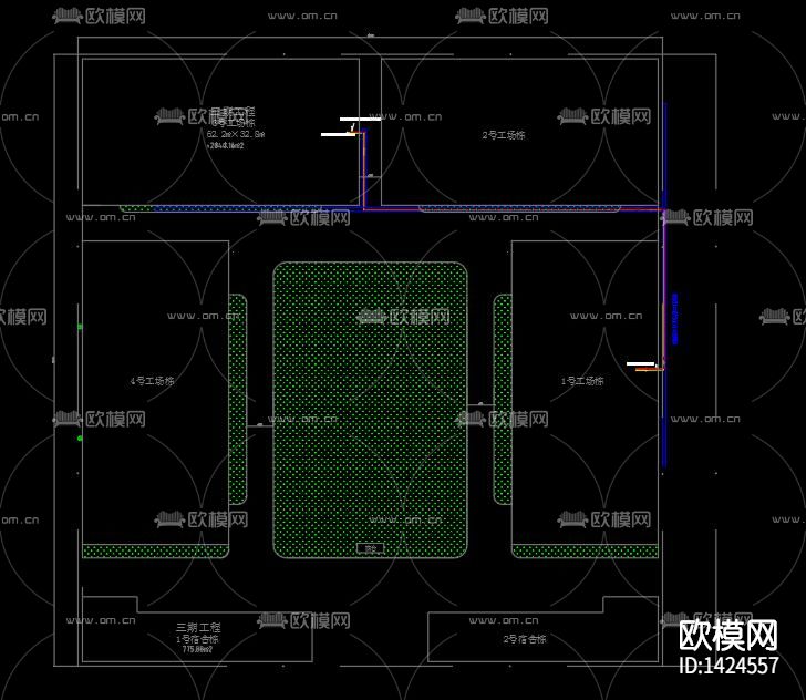 工业园电气设备cad施工图下载（渲染图8）