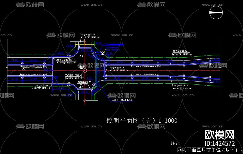 路灯照明竣工图下载（渲染图7）
