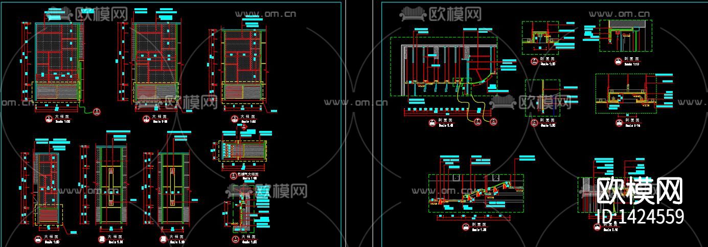 多功能报告厅cad施工图下载（渲染图7）