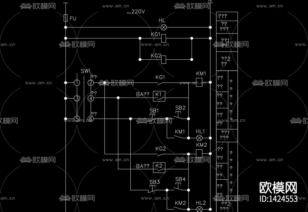 全套LED夜景电气设计图下载（渲染图2）