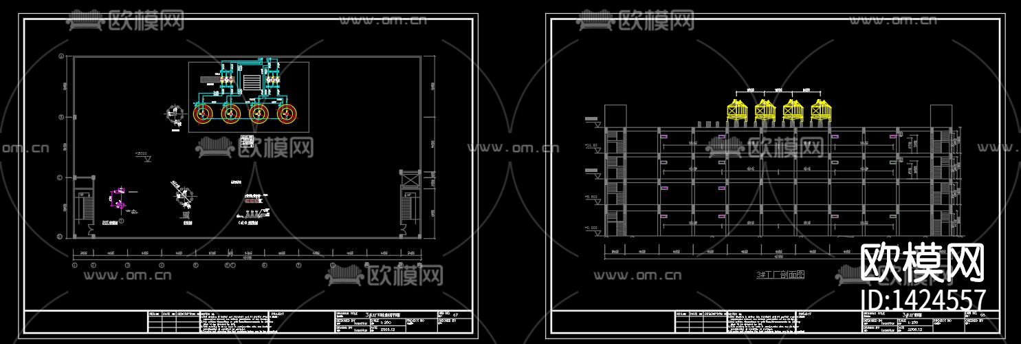工业园电气设备cad施工图下载（渲染图3）