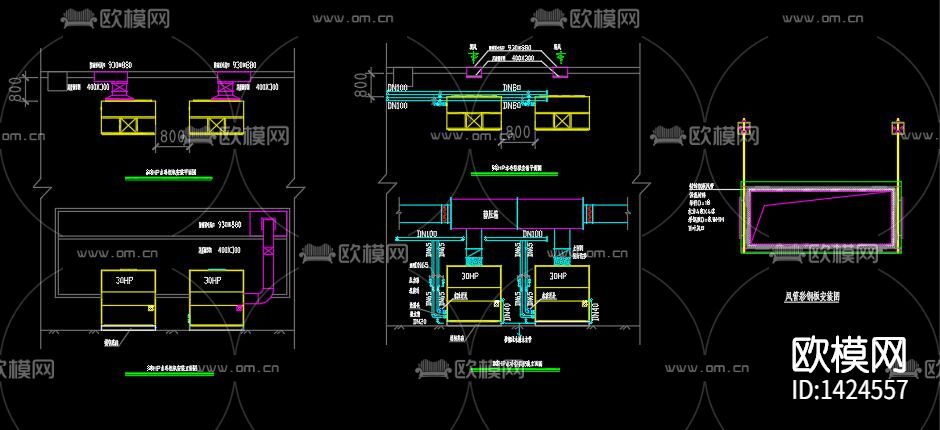 工业园电气设备cad施工图下载（渲染图1）
