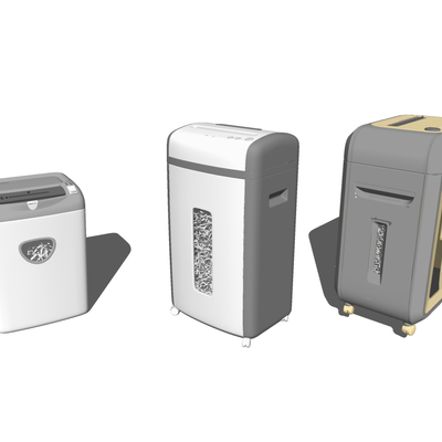  现代打印机复印机碎纸机su模型 