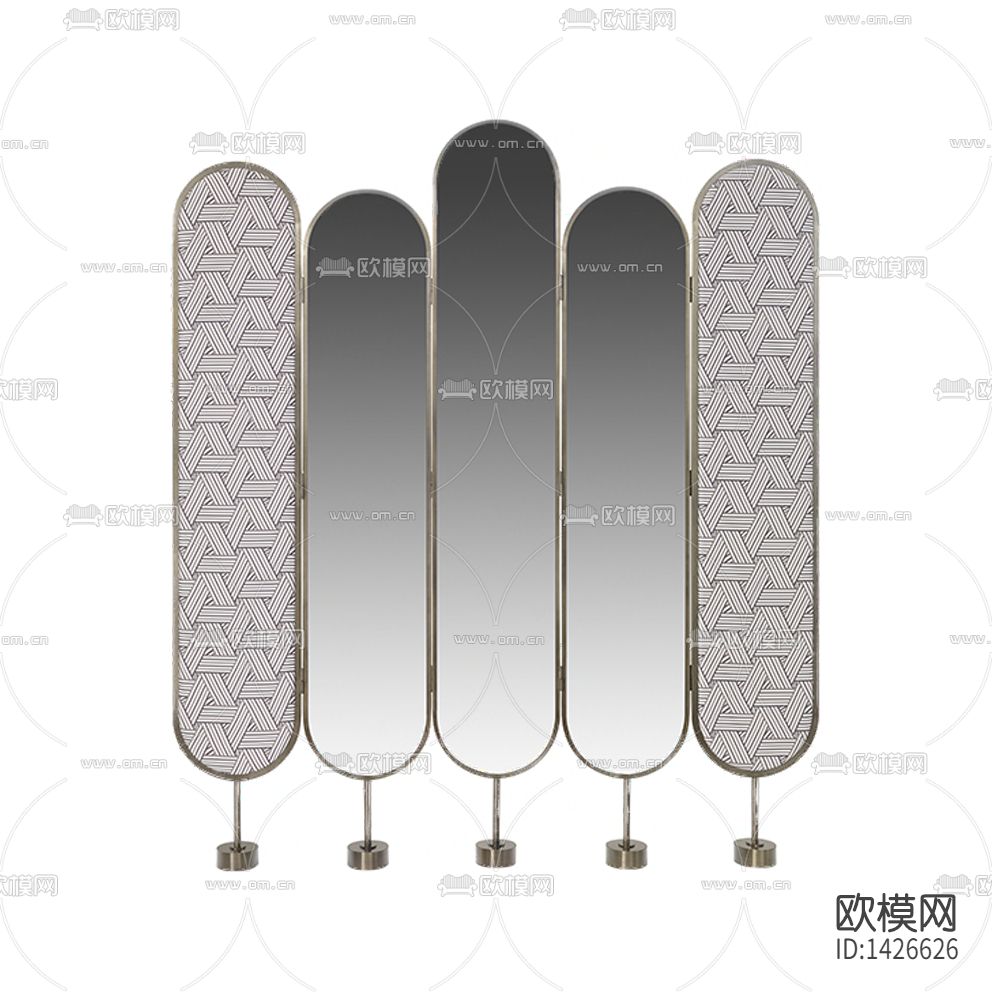 北欧轻奢创意金属镜面隔断