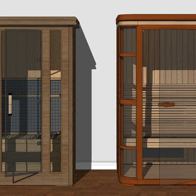  现代小型单人桑拿房su模型 