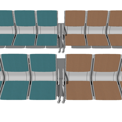  现代医院等候区座椅su模型 