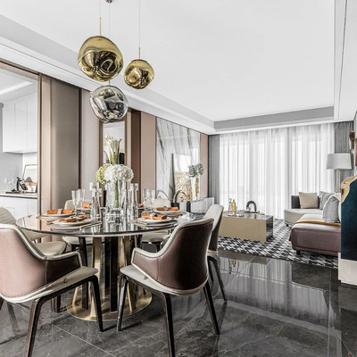 梁志天设计 现代轻奢客厅餐厅