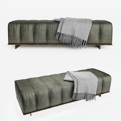  现代布艺脚踏su模型 