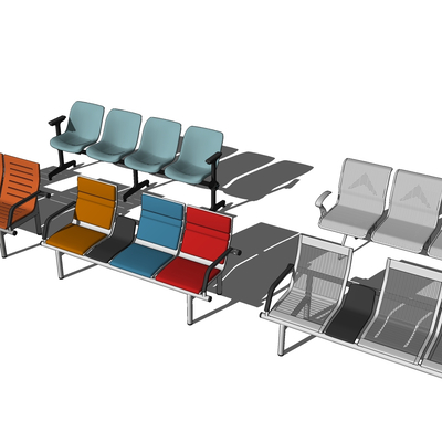  现代公用椅su模型 