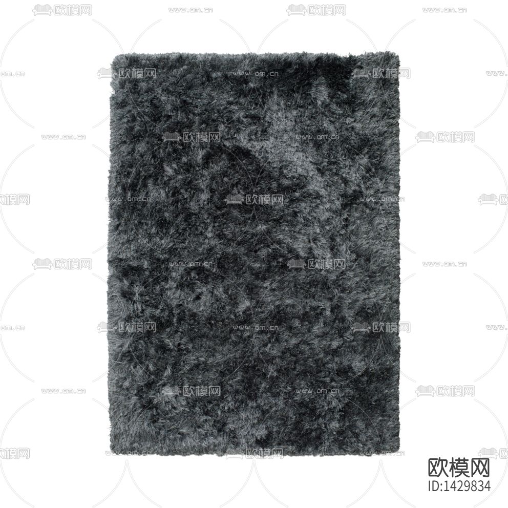 现代轻奢黑色绒布地毯下载