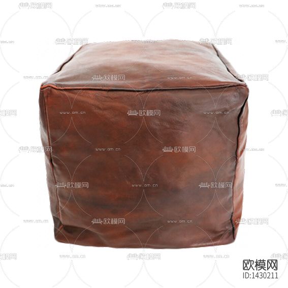 美式简约皮革沙发凳