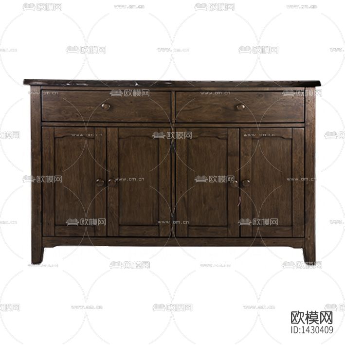 美式复古做旧实木边柜下载