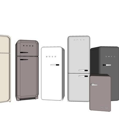  现代迷你小冰箱su模型 