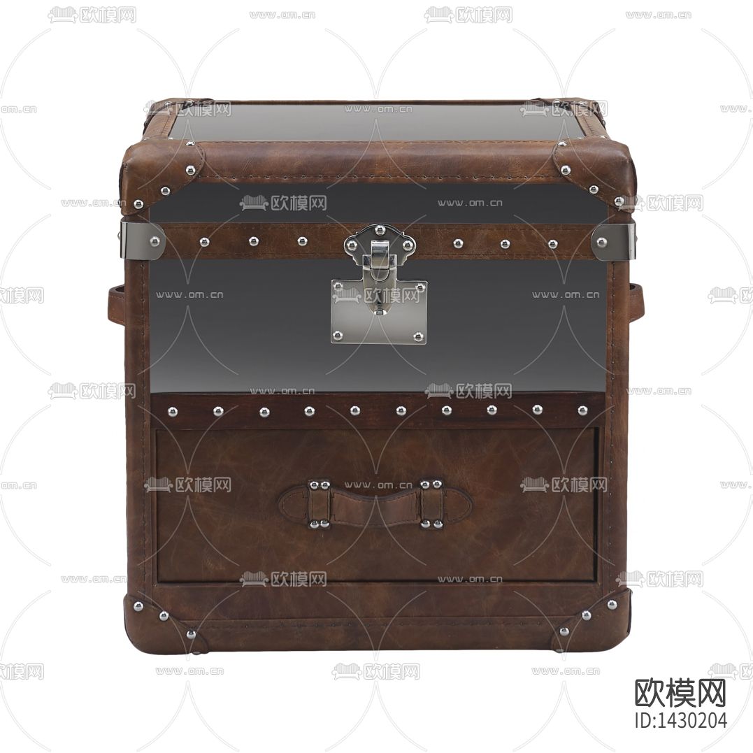 美式复古皮革金属收纳箱