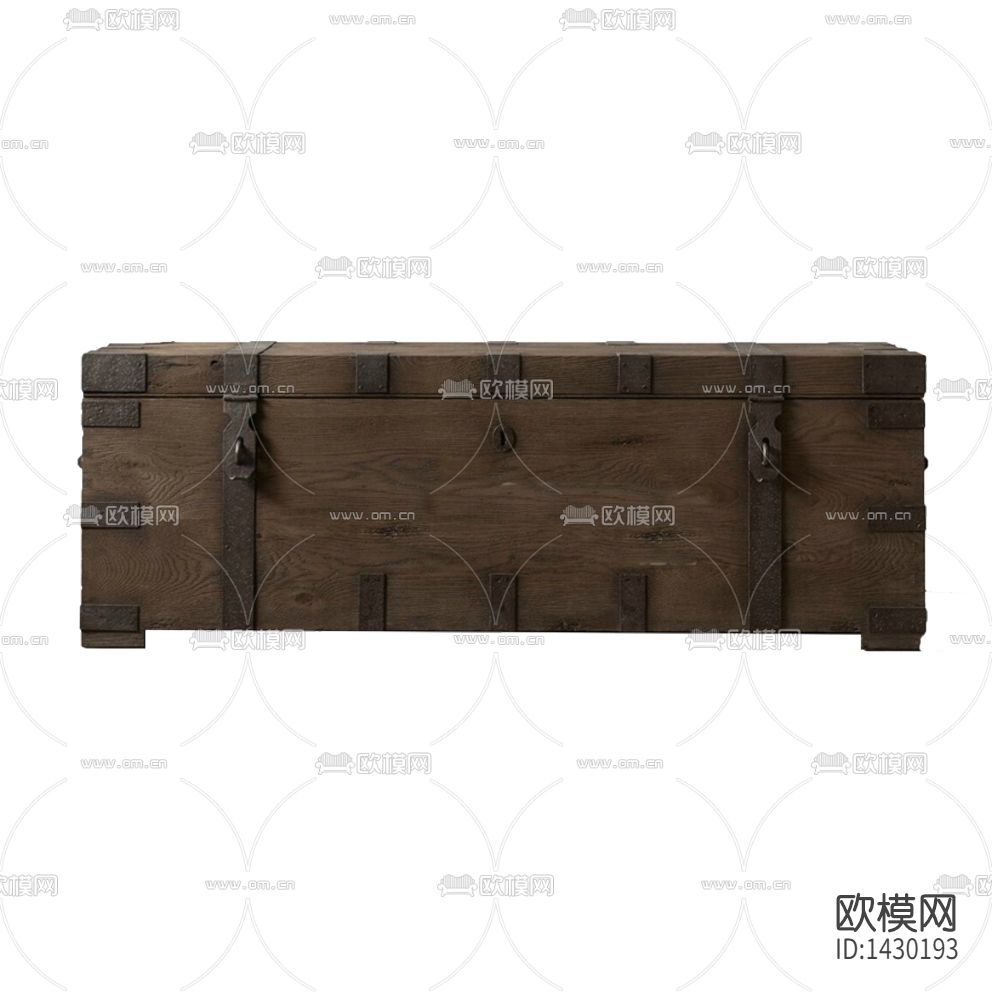 美式复古铁艺实木收纳箱