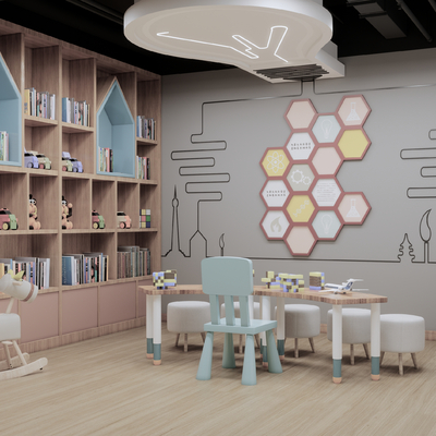  现代·早教课室su模型 