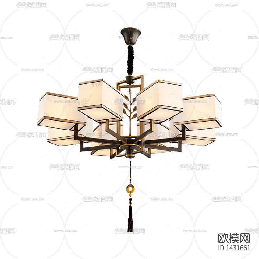 新中式金属多头吊灯下载
