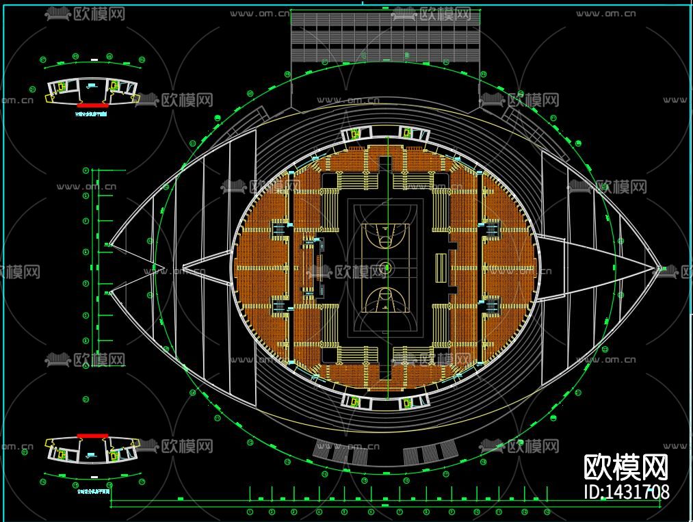 体育馆电子大屏幕结构cad图下载（渲染图3）