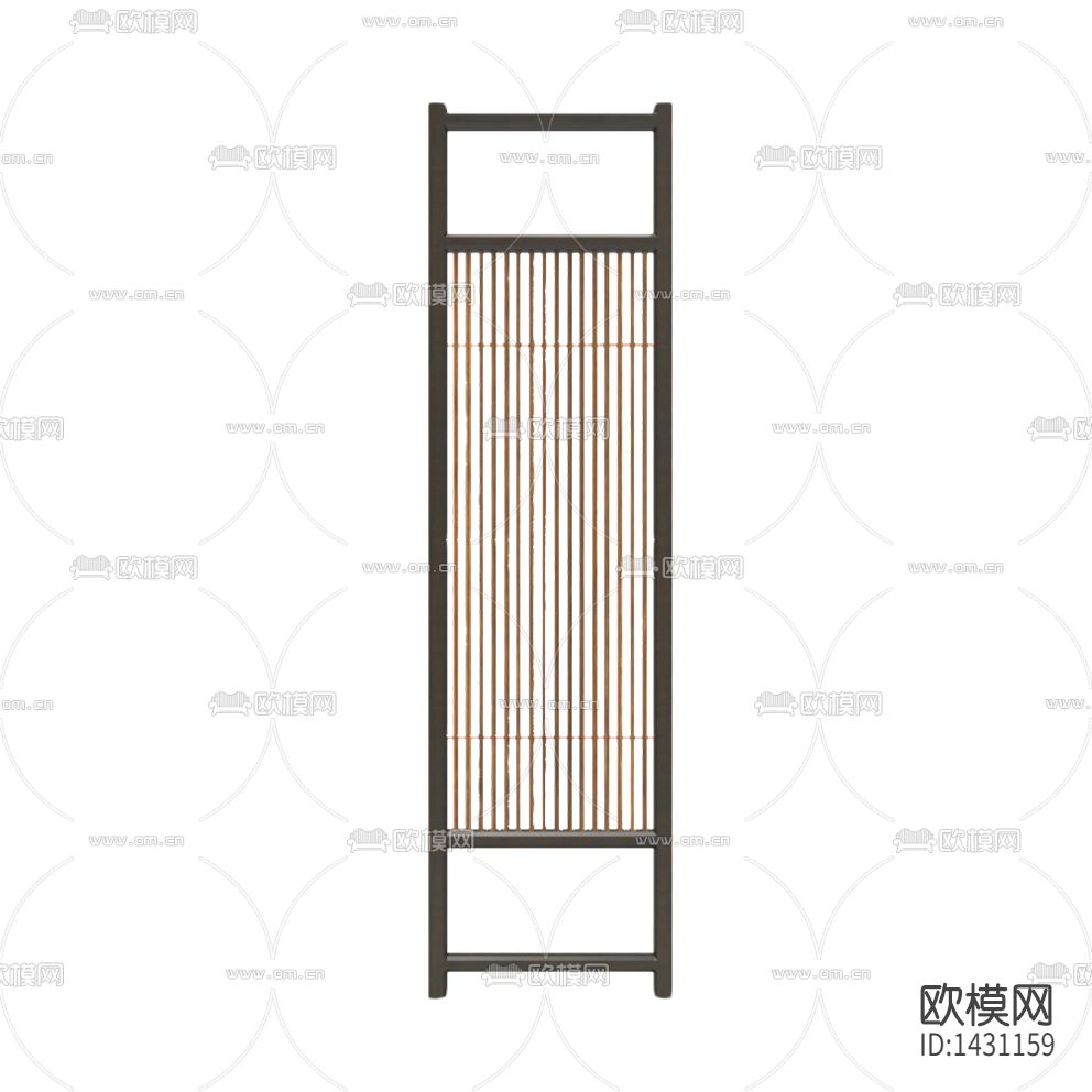 新中式实木格栅屏风