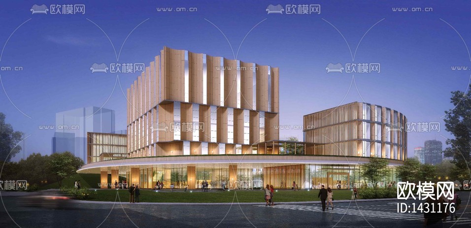 社區(qū)中心效果圖+建筑圖下載(渲染圖1)