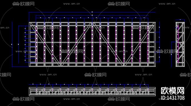 体育馆电子大屏幕结构cad图下载（渲染图5）
