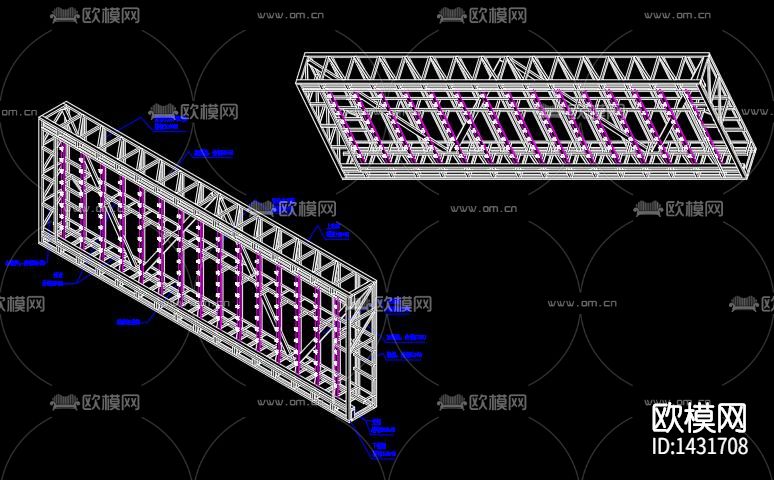 体育馆电子大屏幕结构cad图下载（渲染图7）