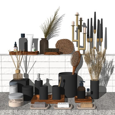  现代洗浴用品su模型 