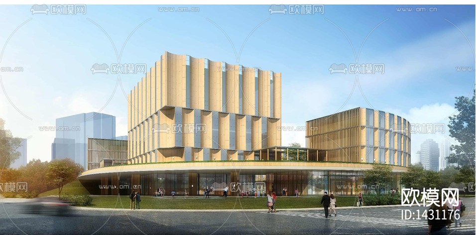 社區(qū)中心效果圖+建筑圖下載(渲染圖5)