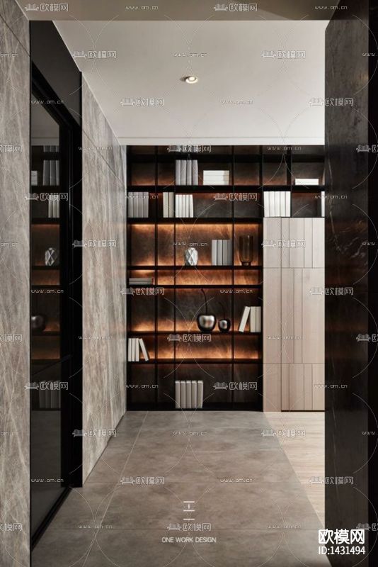 新中式轻奢过道场景