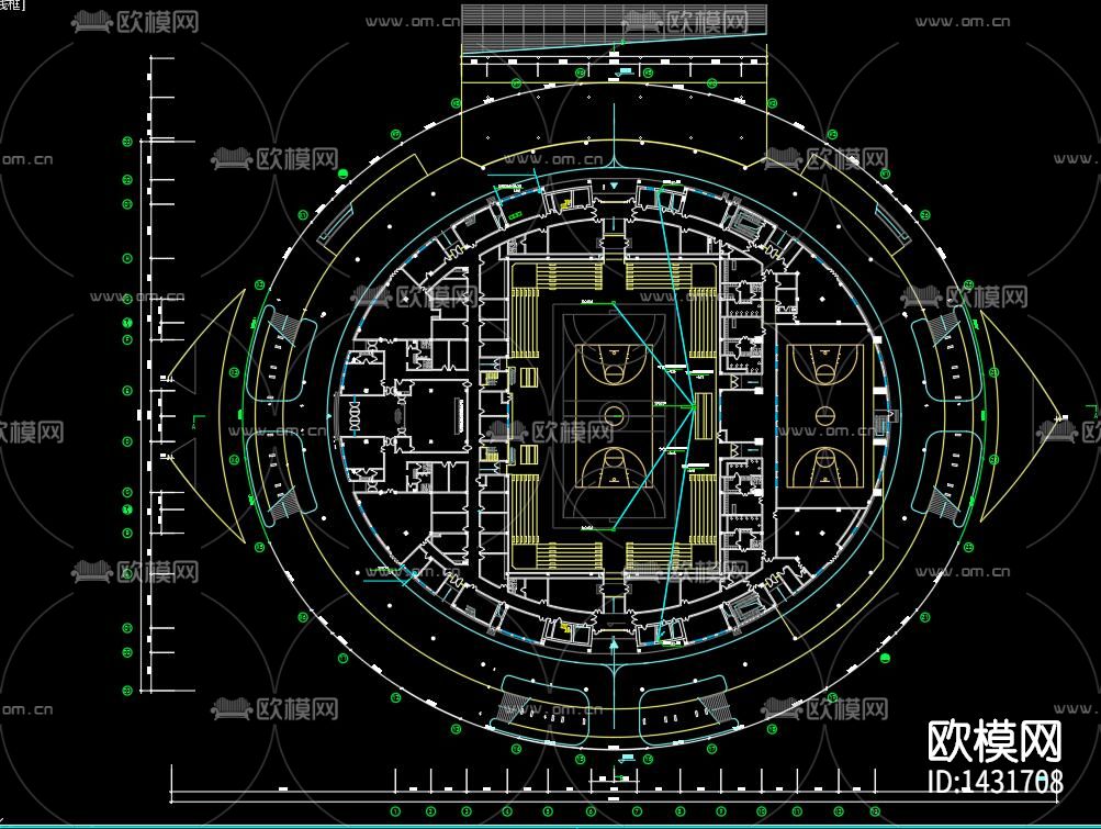 体育馆电子大屏幕结构cad图下载（渲染图1）