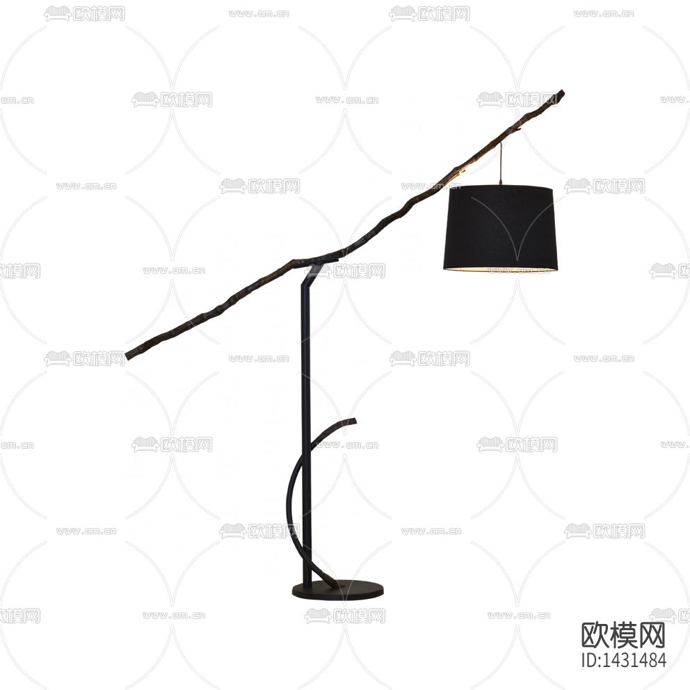 新中式禅意金属干支钓鱼落地灯下载