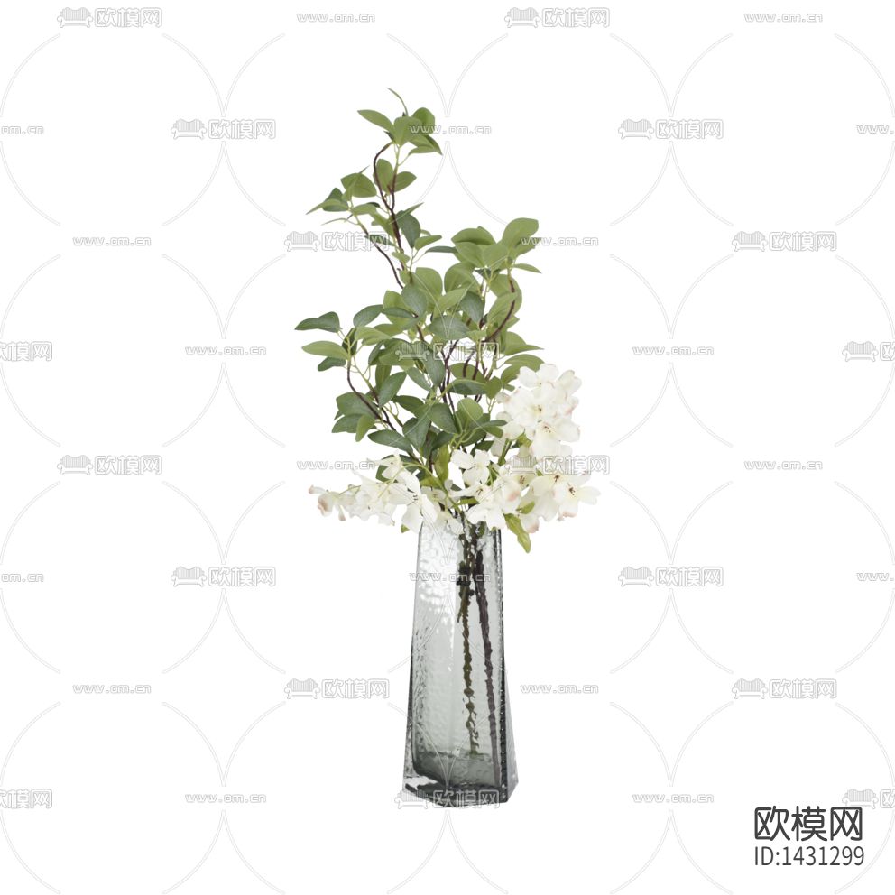 新中式简约创意玻璃花瓶摆放花艺下载