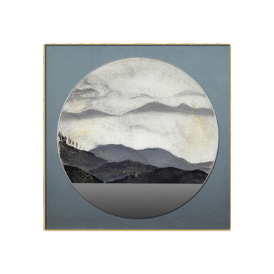  新中式禅意彩色山水画装饰画 