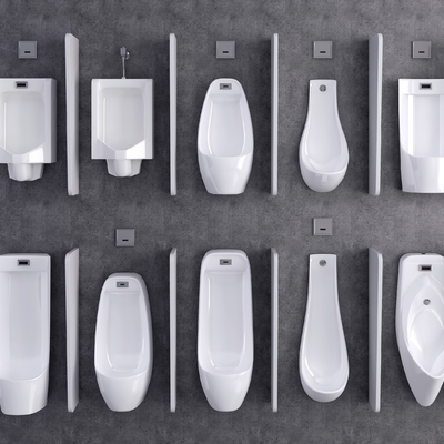  现代小便斗su模型 