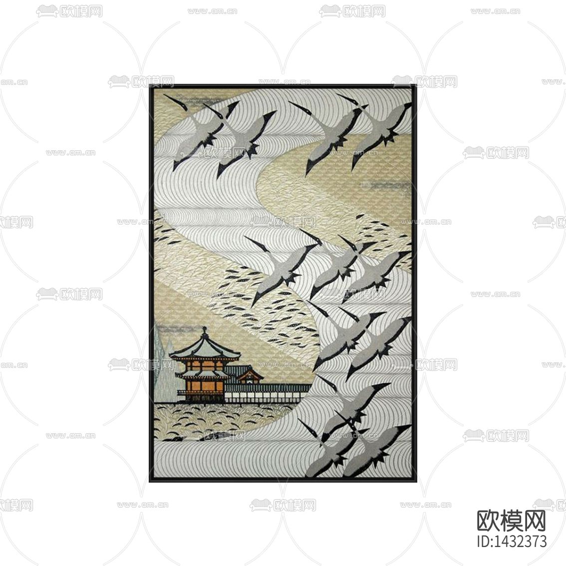 日式禅意古典线条装饰画下载