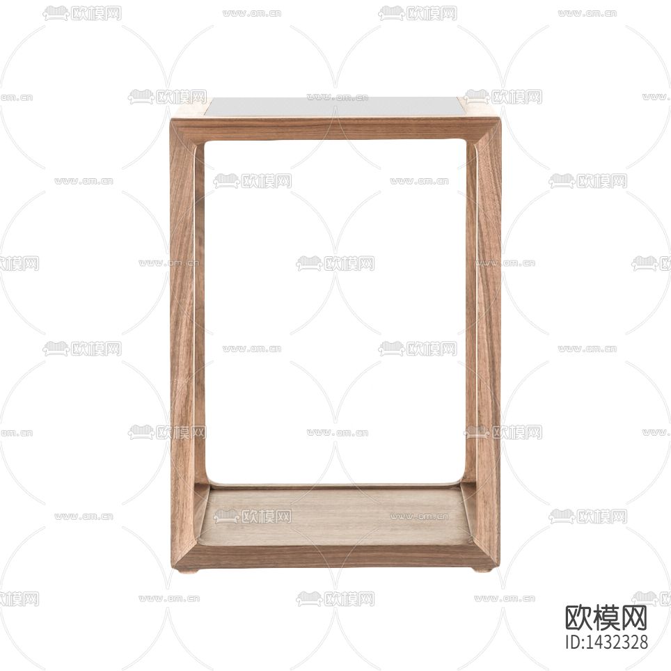 新中式禅意原木方形边几下载